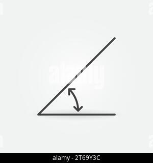 45 degrees angle linear vector concept minimal icon or sign Stock Vector