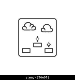 Platformer Video Game outline icon. Platform Game vector concept sign in thin line style Stock Vector