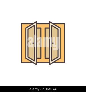 Opened Window vector concept colored modern icon or design element Stock Vector