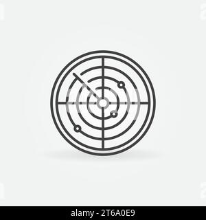 Radar Display outline vector concept round icon or design element Stock Vector