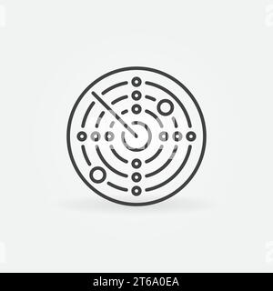 Radar vector thin line concept round minimal icon or design element Stock Vector