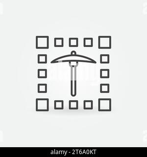 Pickaxe Data Mining outline vector concept icon or design element Stock Vector
