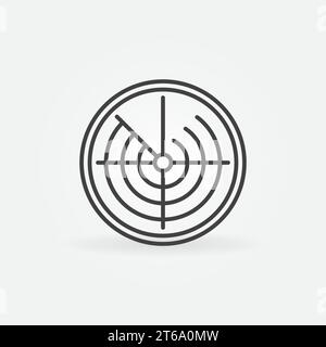 Vector Radar Display thin line concept round icon or design element Stock Vector