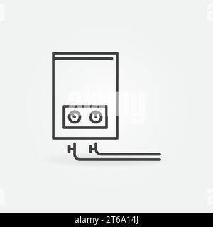Gas boiler vector concept minimal outline icon or symbol Stock Vector