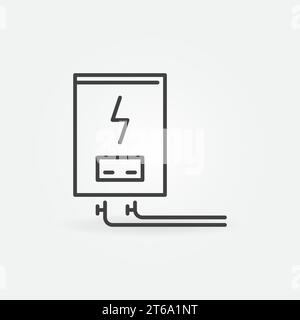 Electric Boiler vector concept icon or symbol in thin line style Stock Vector