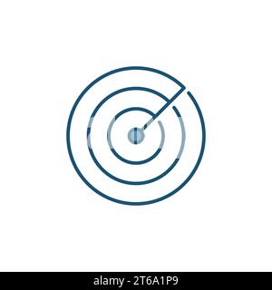 Radiolocation Radar vector concept circular colored icon or logo element Stock Vector
