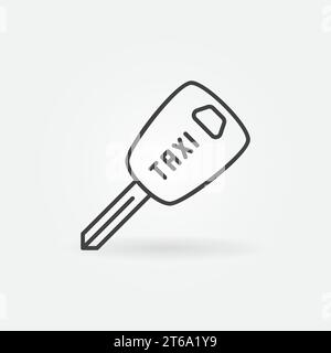 Taxi Car Key vector concept icon or symbol in thin line style Stock Vector