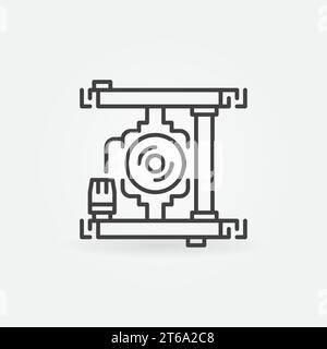 Pump Mixing Unit vector concept icon or symbol in outline style Stock Vector