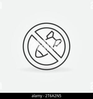 Stop Bombing linear icon - vector No War concept outline sign Stock Vector