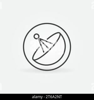 Parabolic Antenna in Circle vector concept icon or symbol in thin line style Stock Vector