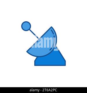 Satellite Antenna Tower vector concept blue modern icon or symbol Stock Vector