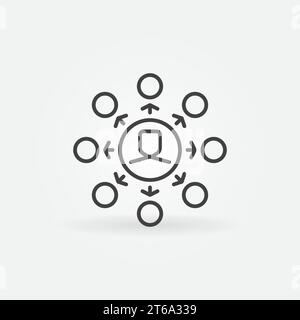 Influencer Marketing vector outline concept icon or symbol Stock Vector
