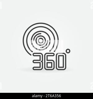 360 degree video camera outline vector icon or logo element Stock Vector