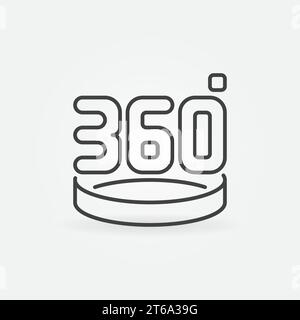 Vector 360 degrees linear concept icon or design element Stock Vector