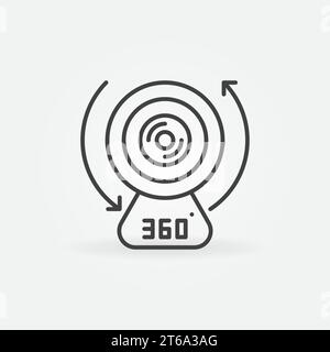 360-degree Camera device linear vector concept minimal icon or logo element Stock Vector