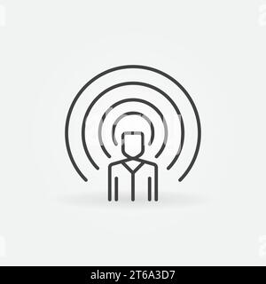 Influencer vector concept icon or design element in thin line style Stock Vector