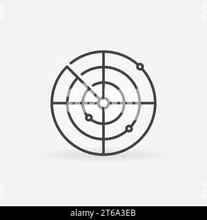 Military Radar linear vector concept round icon or logo element Stock Vector