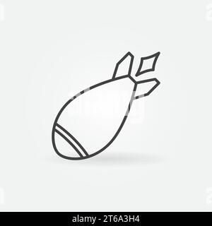 Nuke outline icon - vector nuclear weapon concept symbol in thin line style Stock Vector