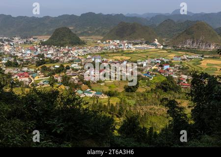 The City of Tam Son at the Ha Giang Loop in Vietnam Stock Photo