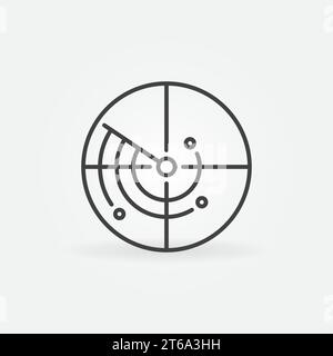 Radar or Scan vector concept round icon or sign in outline style Stock Vector
