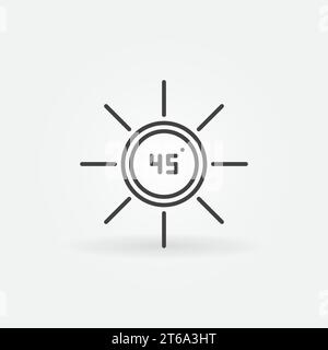 45 degrees outline vector concept simple icon or design element Stock Vector
