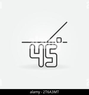 45-degrees linear vector concept icon or design element Stock Vector