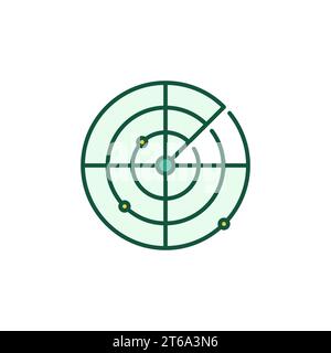 Military Radar vector concept round colored icon or symbol Stock Vector