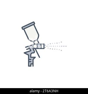 Paint Spray Gun colored icon - vector Auto Body Painting concept creative sign Stock Vector