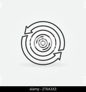 360 camera with arrows vector concept icon or symbol in outline style Stock Vector