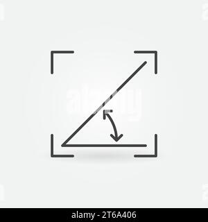 Vector 45 degrees angle outline concept icon or design element Stock Vector