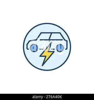 EV and Lightning vector concept icon or symbol in thin line style Stock ...