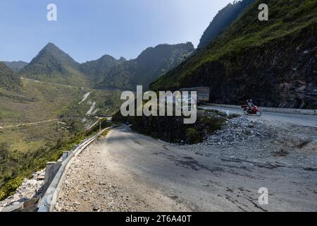 Villages and Farms at the Ha Giang Loop in North Vietnam Stock Photo