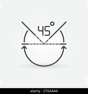 Vector 45 degrees concept icon or design element in thin line style Stock Vector