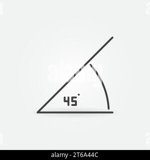 45 degrees angle vector concept icon or symbol in thin line style Stock Vector