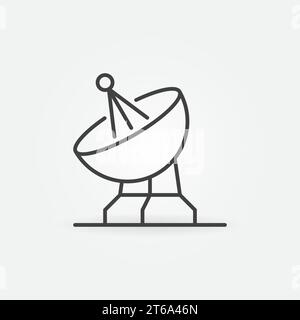 Parabolic Antenna Dish Transmitter vector concept icon or symbol in thin line style Stock Vector