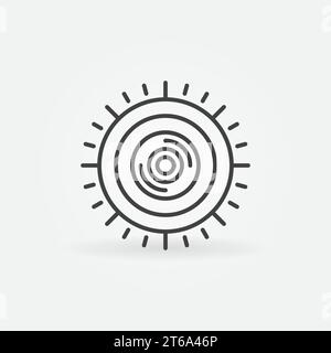 360-degree Camera linear vector concept minimal icon or logo element Stock Vector
