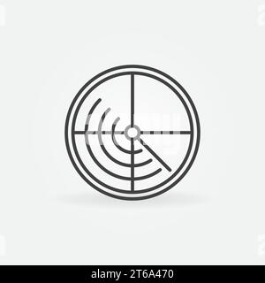 Radar line icon. Scan linear vector concept round symbol or logo element Stock Vector