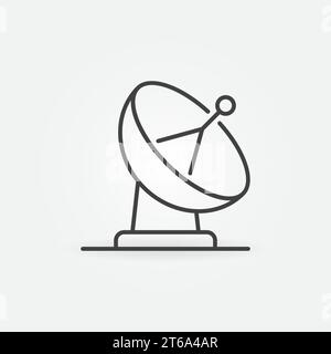 Satellite Dish Antenna vector concept icon or sign in outline style Stock Vector