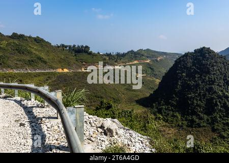 Villages and Farms at the Ha Giang Loop in North Vietnam Stock Photo