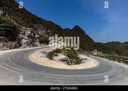 Villages and Farms at the Ha Giang Loop in North Vietnam Stock Photo