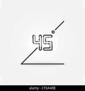 45 Degrees vector concept icon or logo element in outline style Stock Vector