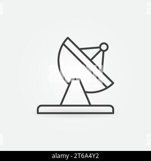 Parabolic Satellite Dish Tower vector thin line concept icon or design element Stock Vector
