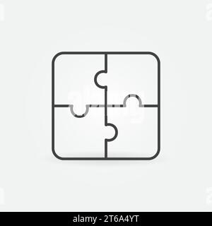 Jigsaw puzzle outline vector concept icon or design element Stock Vector