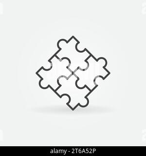 Vector Puzzle concept icon or sign in outline style Stock Vector