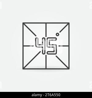 Vector 45 degrees concept minimal icon or symbol in linear style Stock Vector