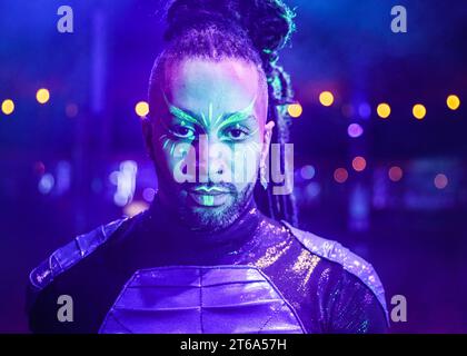 London, UK. 09th Nov, 2023. Lj Marles with his tension strap artistry. Olivier Award winning cabaret La Clique returns to the West End at Underbelly's Spiegeltent in Leicester Square until January 6th, 2024. Credit: Imageplotter/Alamy Live News Stock Photo