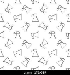 Electric Megaphone or Loudspeaker vector seamless pattern Stock Vector