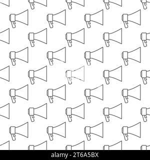 Vector Megaphone concept seamless pattern or background Stock Vector