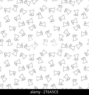 Vector Electric Megaphone concept minimal seamless pattern Stock Vector