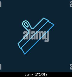 Facade spatula vector concept blue linear icon or logo on dark background Stock Vector